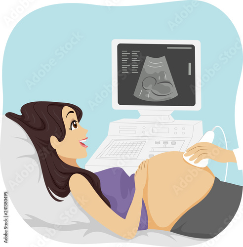 Teen Girl Young Prenatal Care Illustration