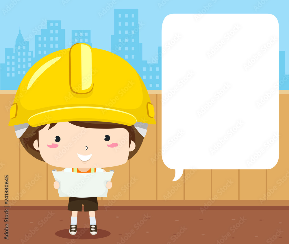 Kid Boy Hold Plan Speech Bubble Illustration Kid Boy Hold Plan Speech Bubble Illustration