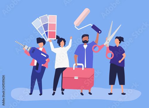 Character illustration of home improvement concept