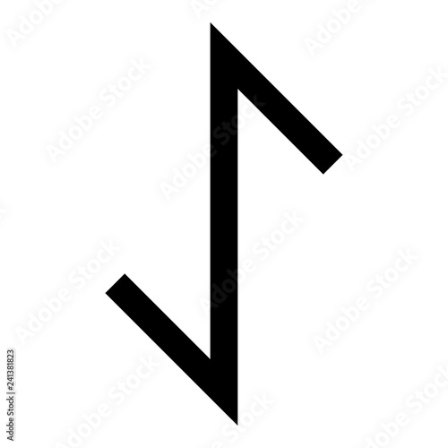 Eywas rune yew strength egis symbol icon black color vector illustration flat style image