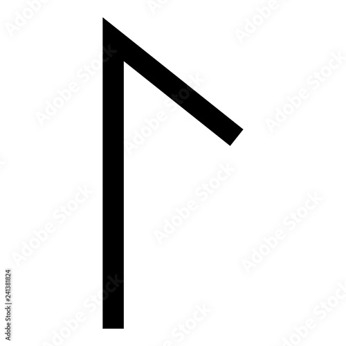 Lagu rune Laguz lake lagoon symbol icon black color vector illustration flat style image