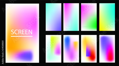 Wallpaper Mural Vector EPS 10 Gradient Set. Different colors. Modern Smartphone screen, mobile app Template. Design for Wallpaper, background, banner, flyer, Social media post.  Torontodigital.ca