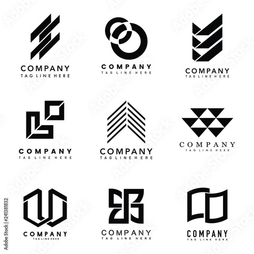Set of company logo design ideas vector