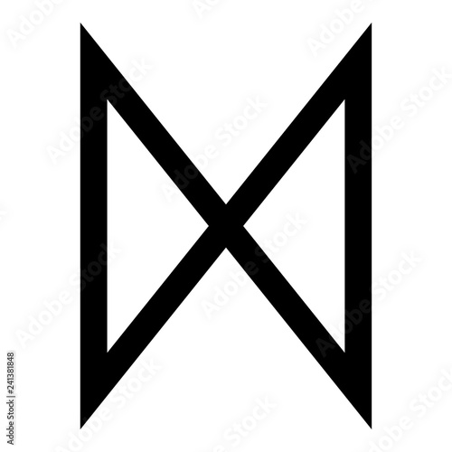Dagaz rune dawn day symbol icon black color vector illustration flat style image