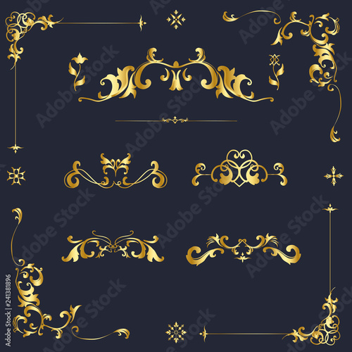 Vintage flourish ornament frame vector