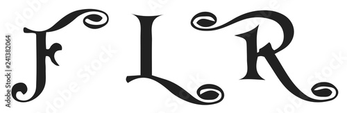 Letter F L R Ornament Decoration #isolated #vector