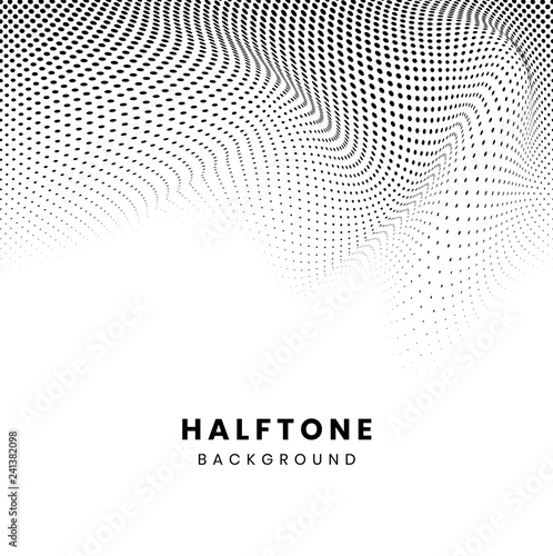 Black wavy halftone on white background vector