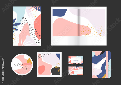 Colorful Memphis pattern vector set