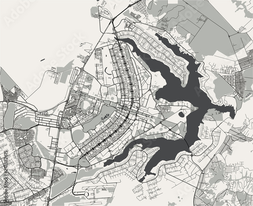 map of the city of Brasilia, capital of Brazil