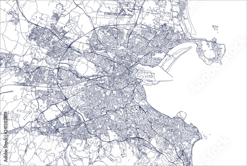Map of the city of Dublin, Ireland