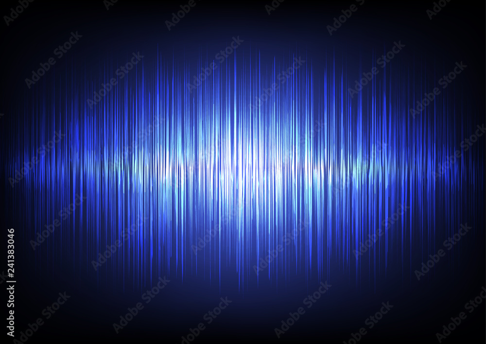 abstract blue sound waves background