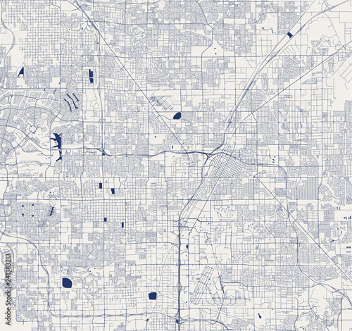 map of the city of Las Vegas, Nevada, USA