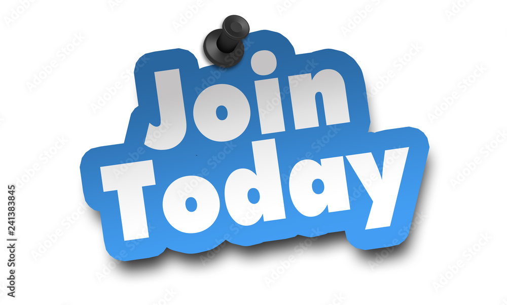 Foto join today concept 3d illustration isolated