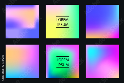 Vector EPS 10 Gradient Set. Different colors.  Design for Wallpaper, background, banner, flyer, Social media post