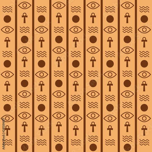 Egyptian hieroglyphics vector. Egypt symbol old pattern