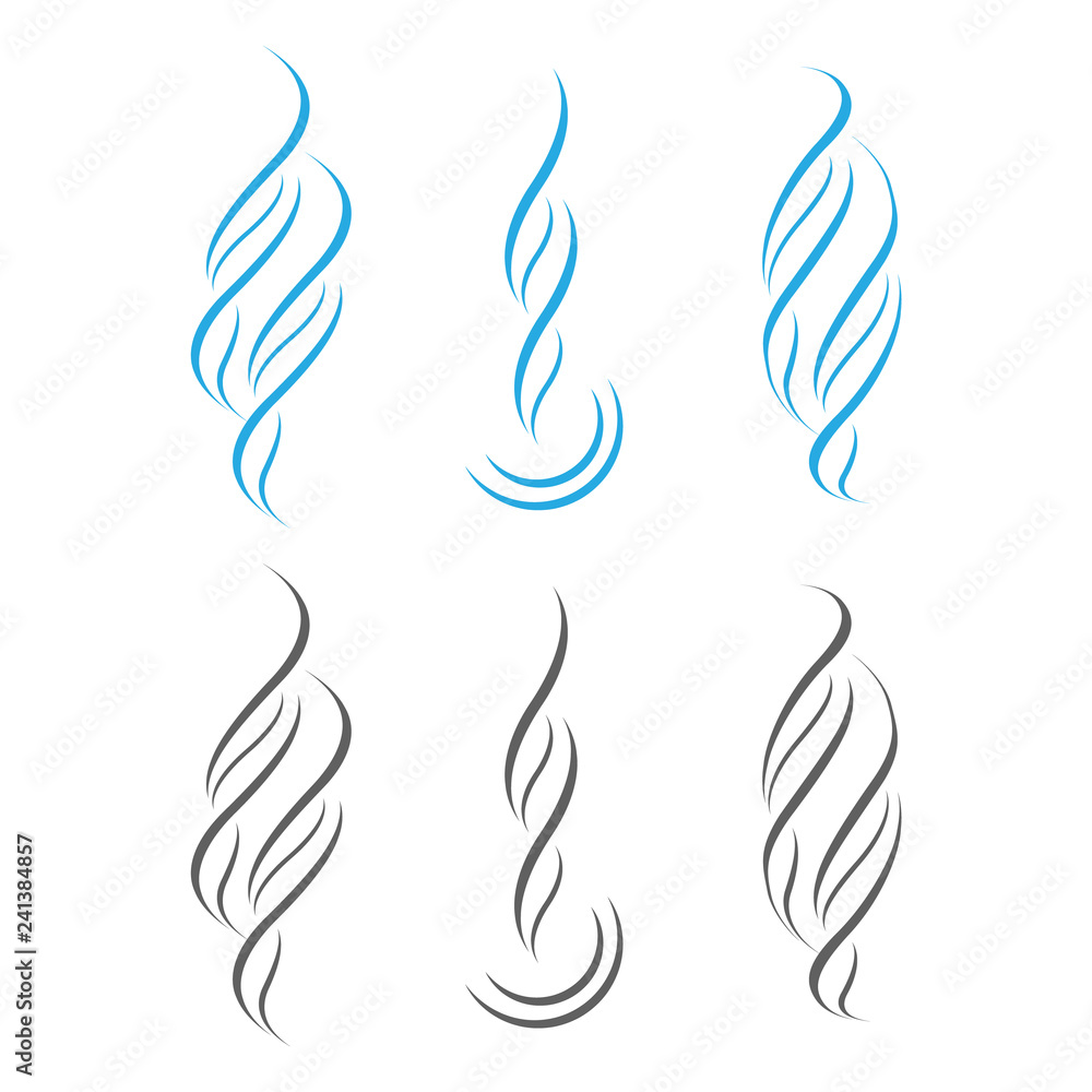 Fototapeta premium Flow smoke abstraction. Steam smell vector curve