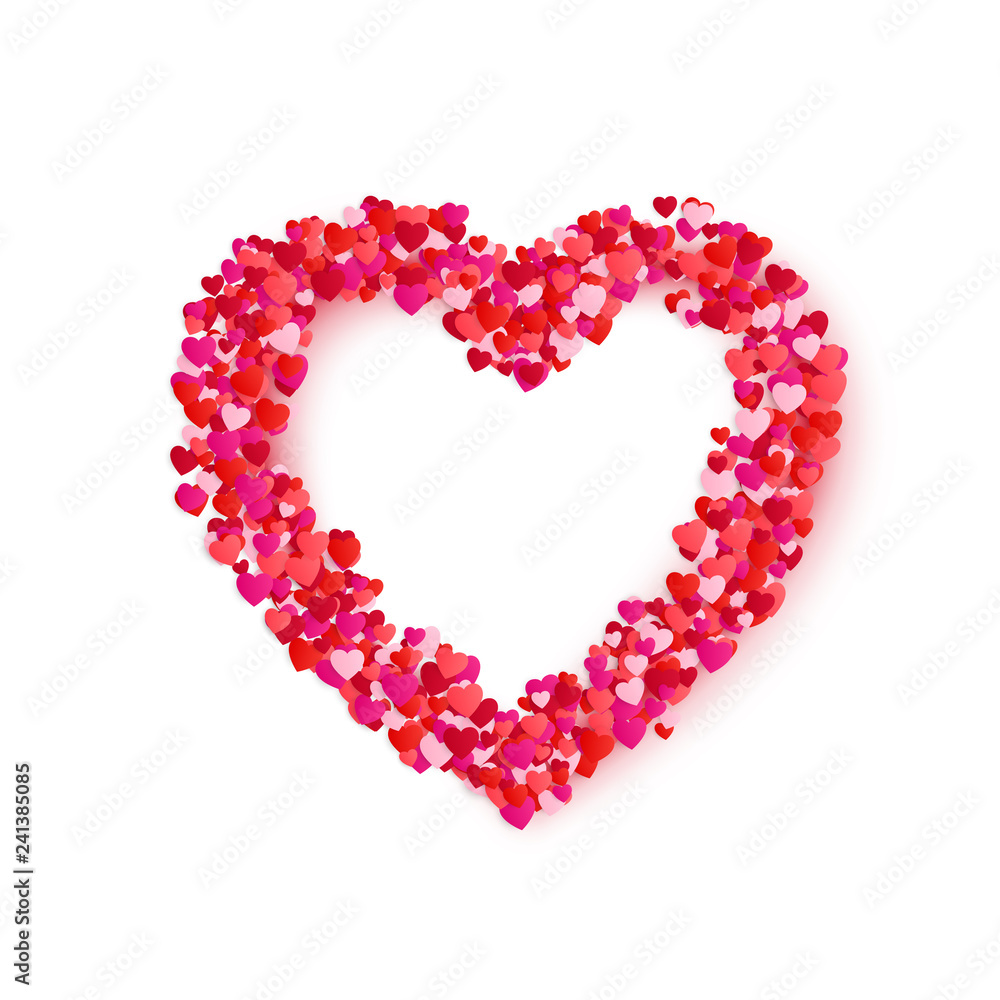 Heart frame. Romantic decoration element for Valentines Day. Vector illustration isolated on white background