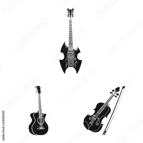 Vector illustration of music and tune icon. Set of music and tool vector icon for stock.