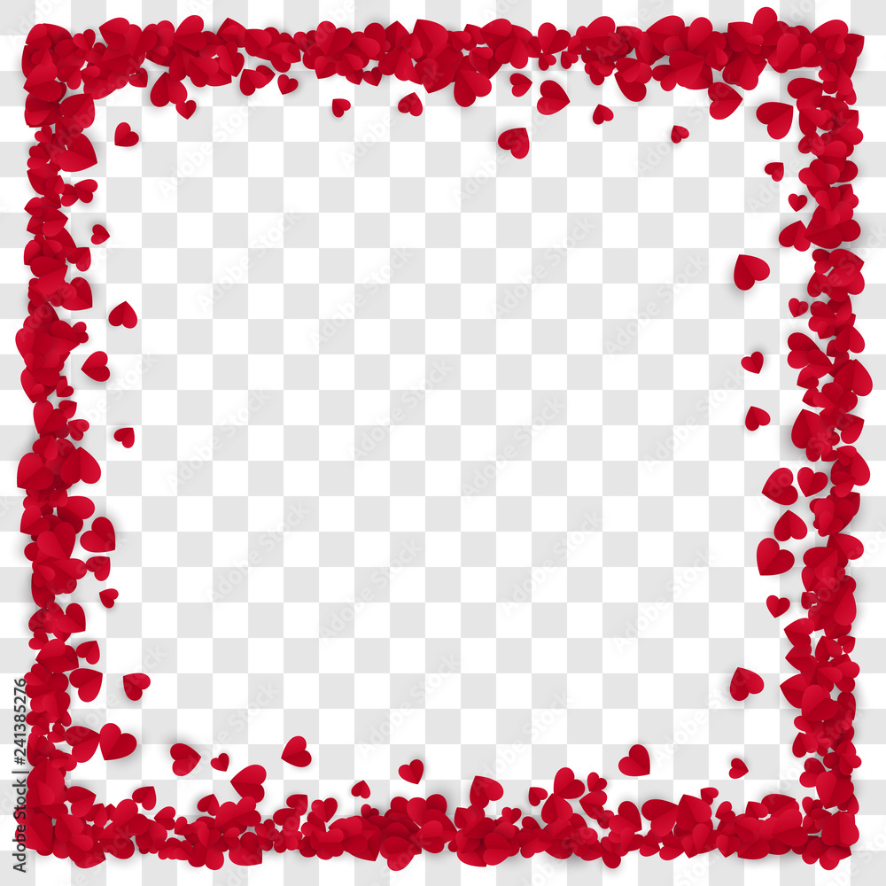 Red Paper Heart Frame Background. Heart Frame with space for Text. Vector illustration isolated on transparent background Red Paper Heart Frame Background. Heart Frame with space for Text. Vector illustration isolated on transparent background