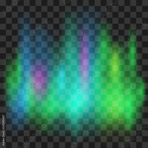 Northern lights isolated on transparent background. Vector illustration