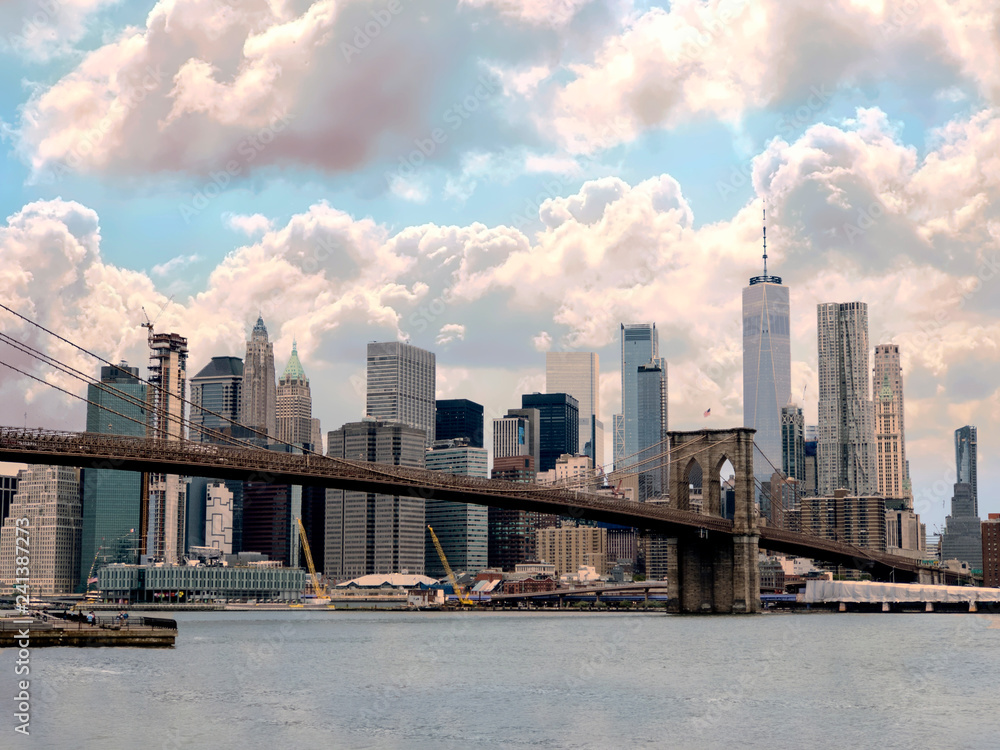 New York Manhattan skyline panorama, vanilla sky