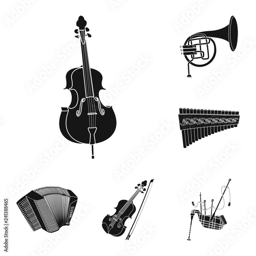 Isolated object of music and tune logo. Collection of music and tool stock vector illustration.