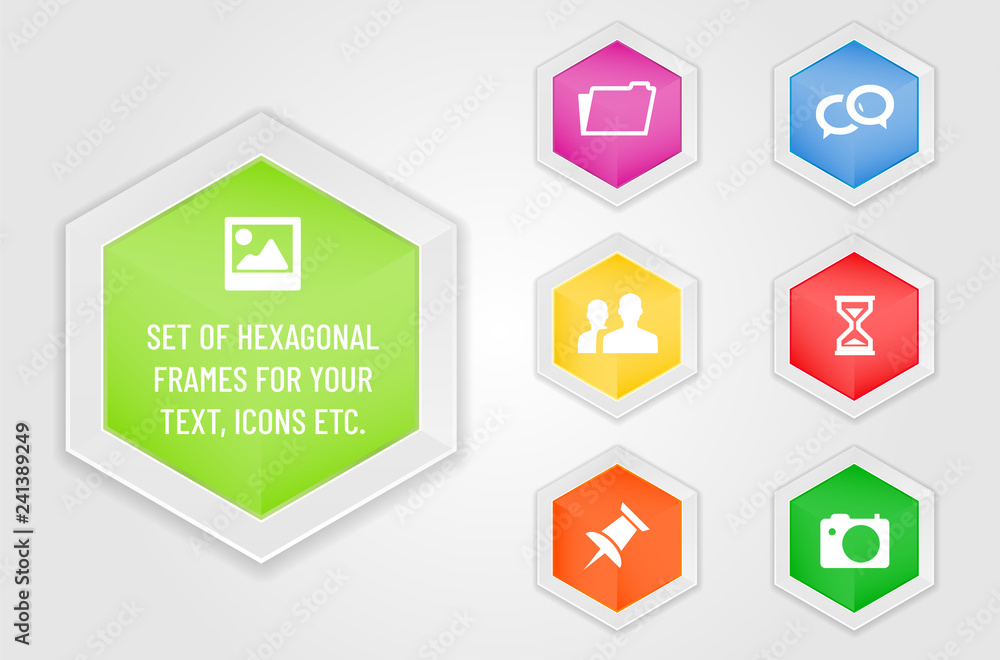 Set of hexagonal frames - modern design template Set of hexagonal frames - modern design template