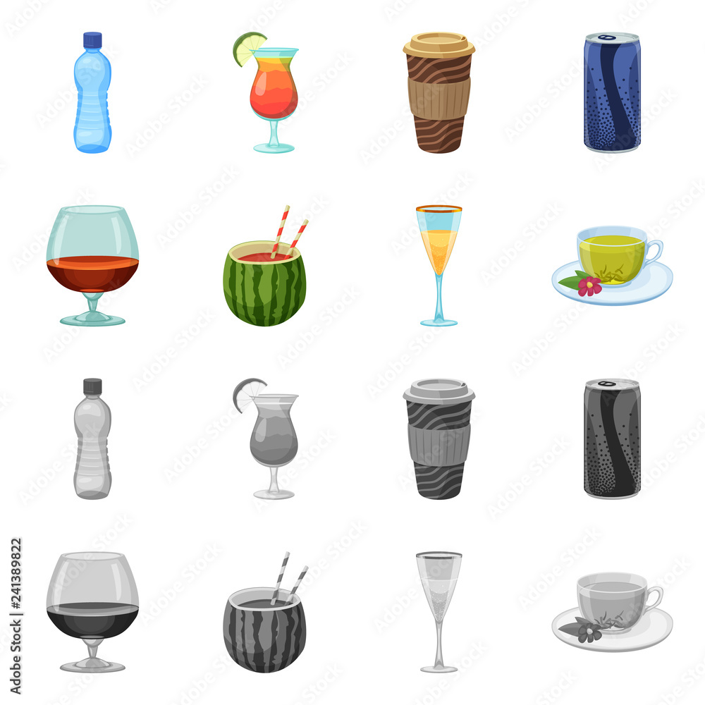 Isolated object of drink and bar sign. Collection of drink and party stock symbol for web. Isolated object of drink and bar sign. Collection of drink and party stock symbol for web.