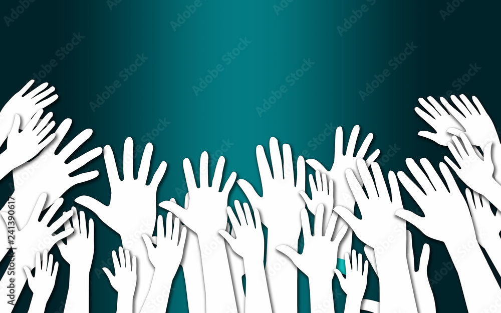 Concept of raised up hands Concept of raised up hands