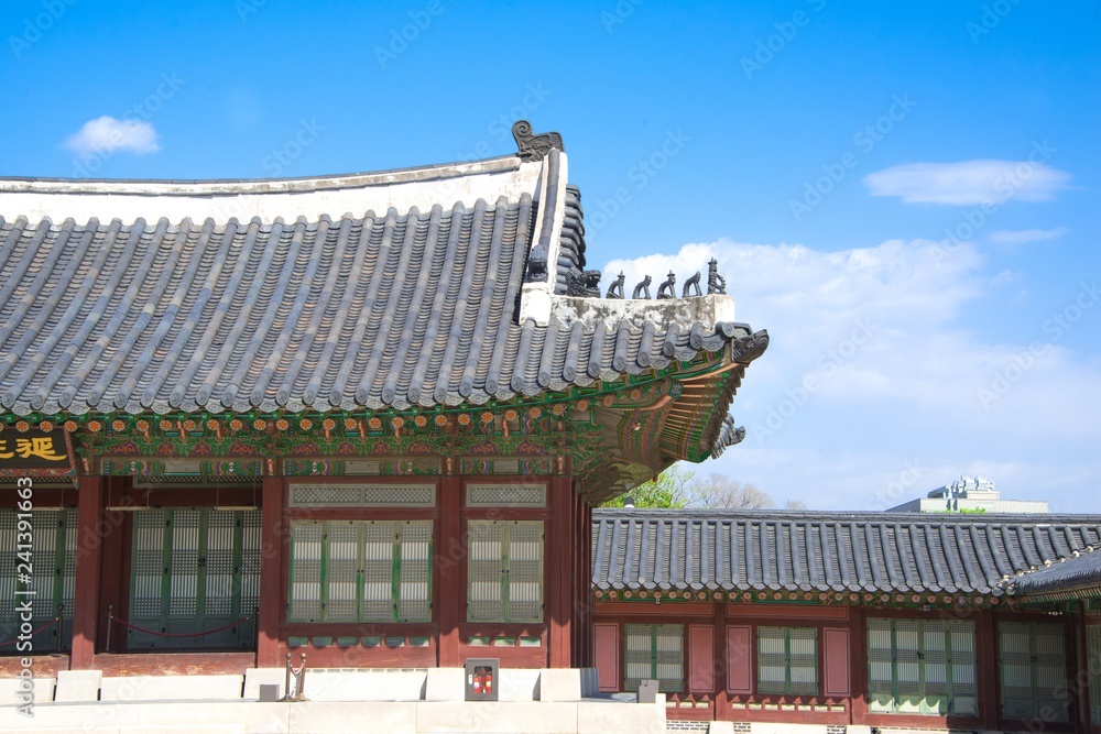 Fototapeta premium 한국의 세계 문화 유산 동양 건축물 백그라운드 사진