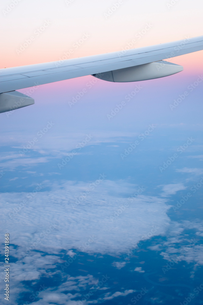 Airplane Wing at Dusk or Dawn