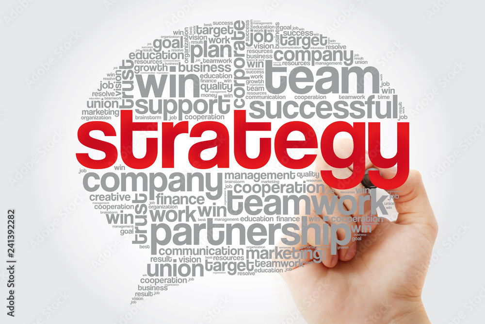 Strategy Think Bubble word cloud with marker, business concept background Strategy Think Bubble word cloud with marker, business concept background