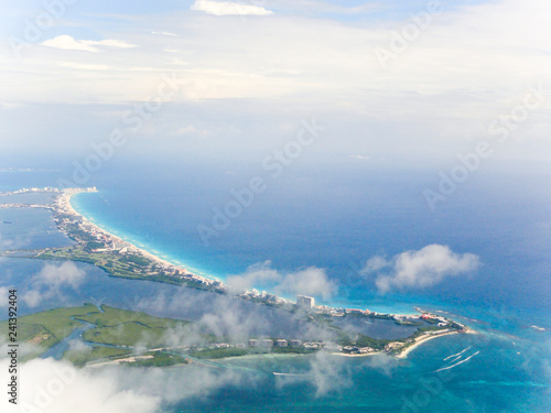 Aerial View of Cancun Hotel Zone