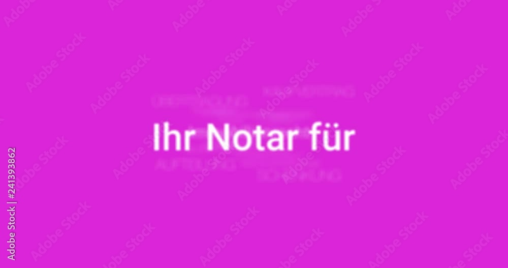 Intro welches die Leistungen eines Notars zeigt. Pinker Hintergrund Intro welches die Leistungen eines Notars zeigt. Pinker Hintergrund