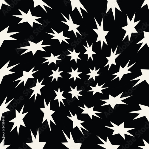 Seamless geometric star vector pattern. Retro design backdrop texture.