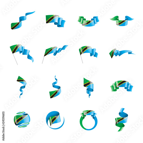 Tanzania flag, vector illustration on a white background
