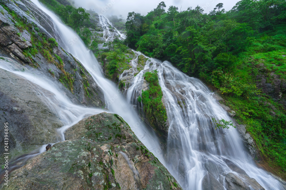 Pi Tu Gro waterfall is often called the Heart shaped waterfalls Umphang ,Thailand