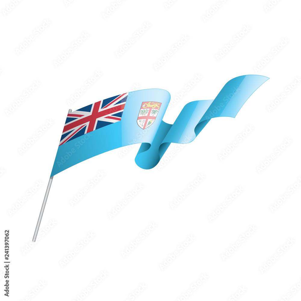 Fototapeta premium Fiji flag, vector illustration on a white background
