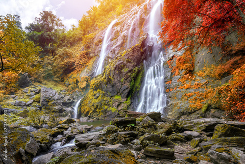 Khlong Lan waterfall is a beautiful Waterfalls in the rain forest jungle Thailand