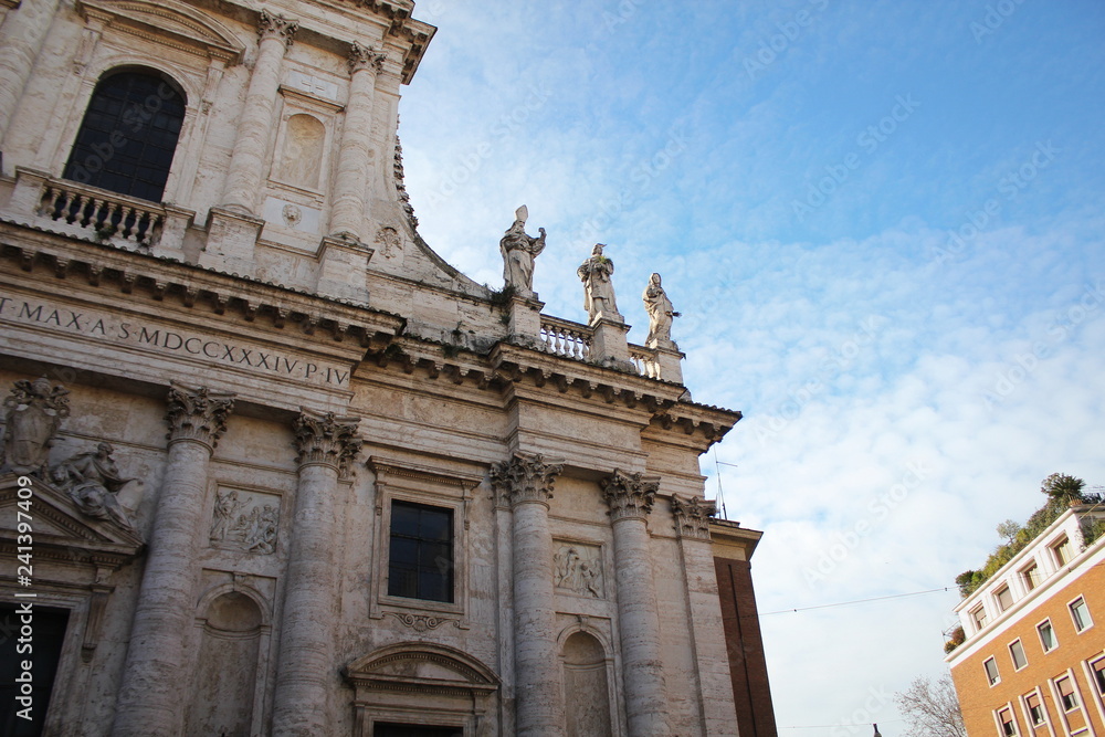 Rome - The baroque portal of church Basilica di Sant Andrea della Valle