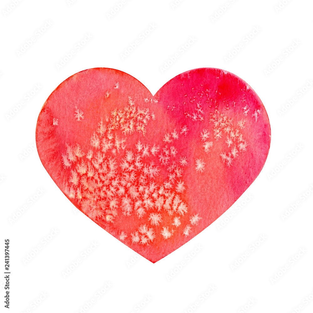 Obraz premium Watercolor red heart isolated on white background