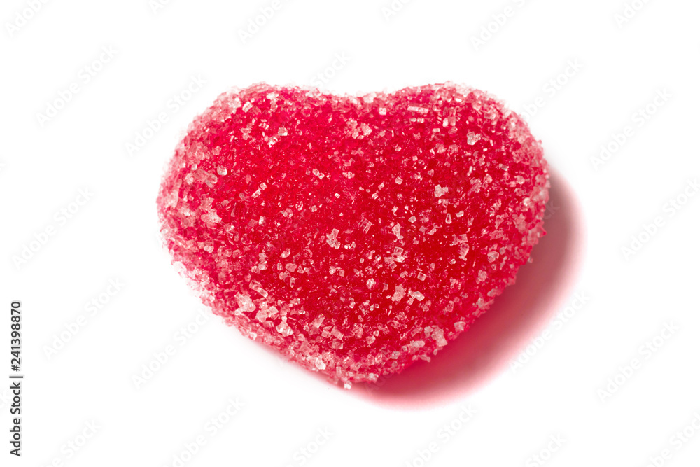 Fruit jelly in the form of a heart, a close-up. Fruit jelly in the form of a heart, a close-up.