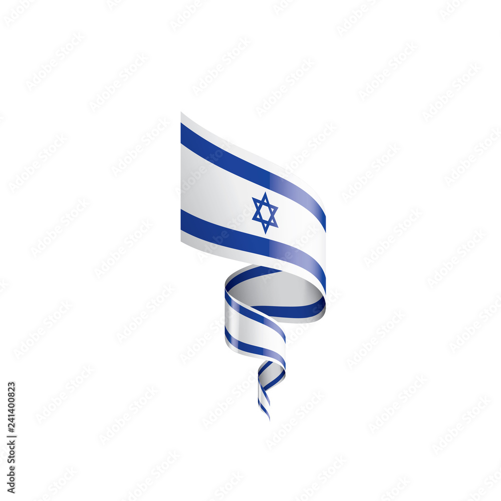 Obraz premium Israel flag, vector illustration on a white background