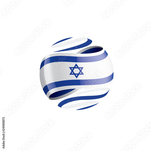 Israel flag, vector illustration on a white background