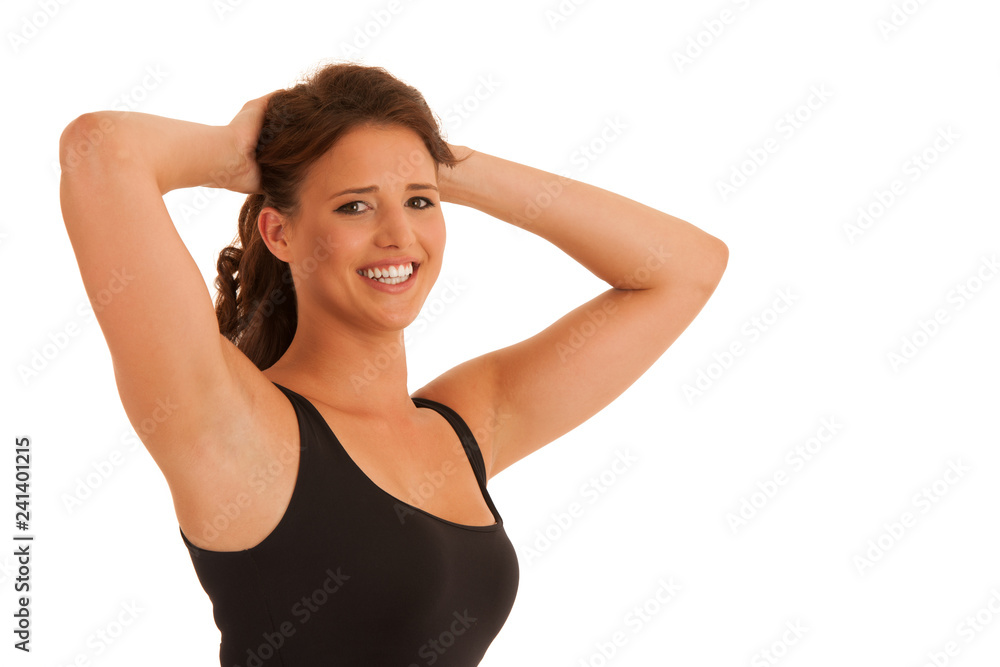 Portraot pf a beautiful young happy woman in summer dress isolated over white background Portraot pf a beautiful young happy woman in summer dress isolated over white background