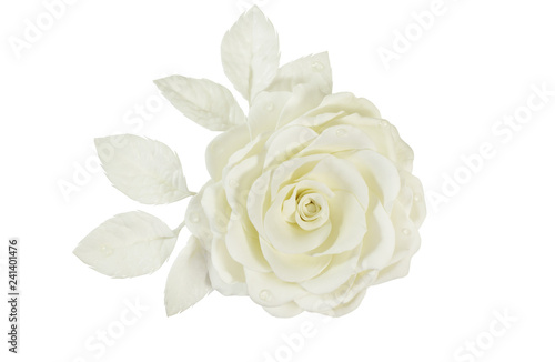 Artificial rose of  cream-colored color handmade