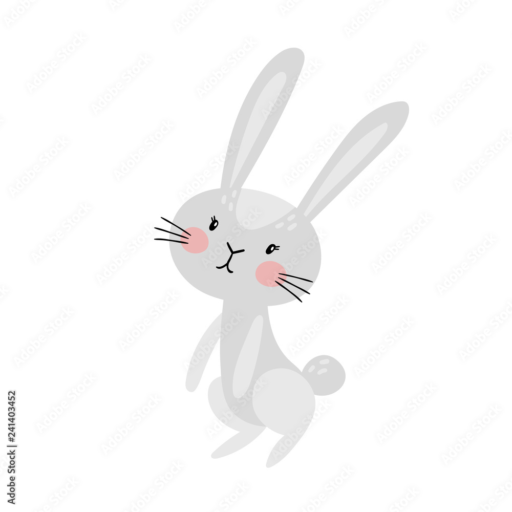 Obraz premium Cute rabbit character for easter isolated on white.