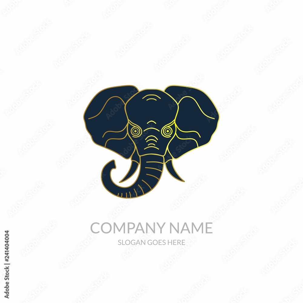 Animal Nature Farm Agriculture Business Company Stock Vector Logo Design Elephant Blue Gold Template Animal Nature Farm Agriculture Business Company Stock Vector Logo Design Elephant Blue Gold Template