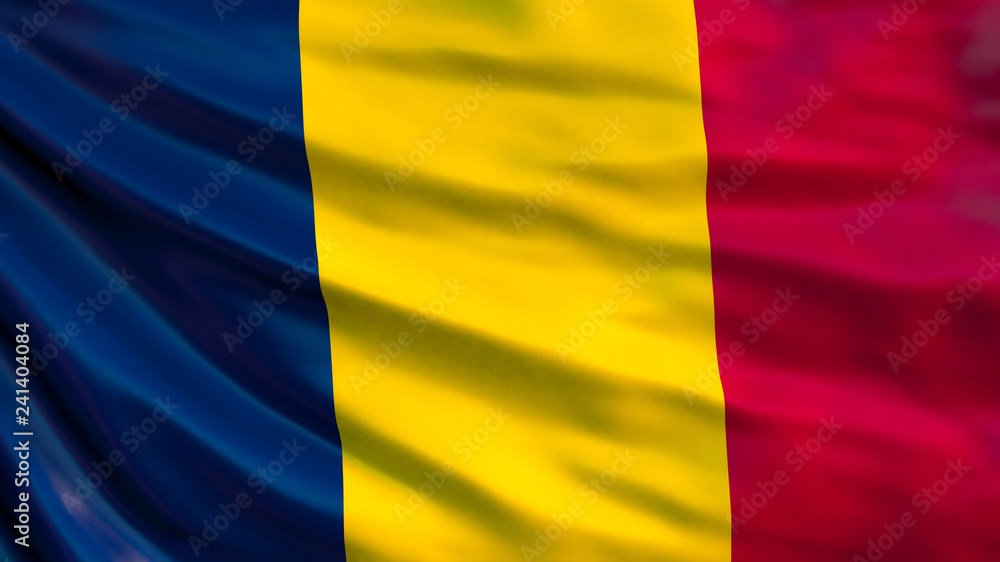 Chad flag. Waving flag of Chad 3d illustration Chad flag. Waving flag of Chad 3d illustration