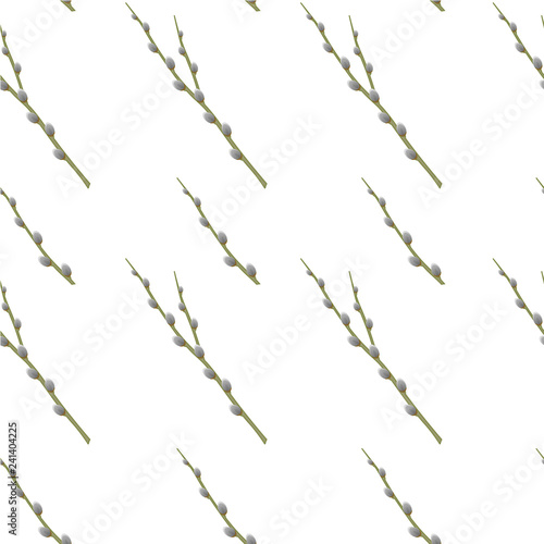 Seamless wallpaper, willow twigs with pussy-willow